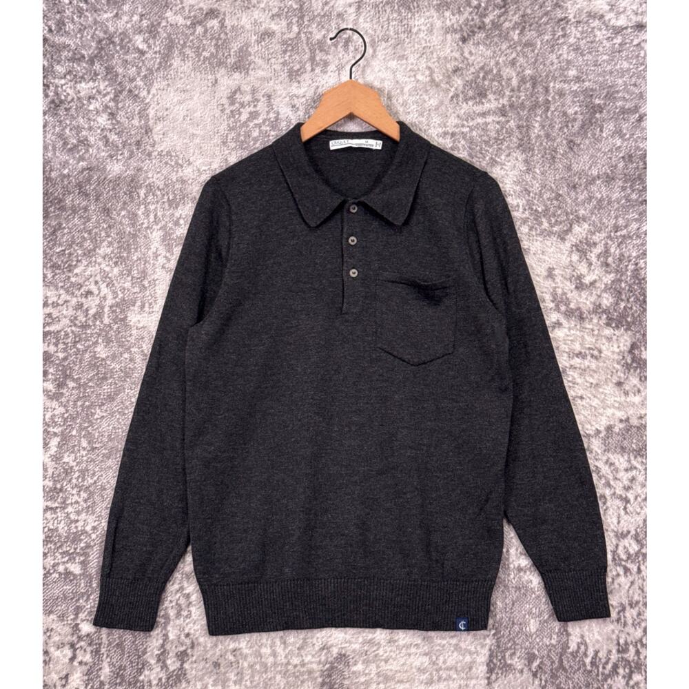 Criquet Sweater Polo Medium Mens Gray Alpaca Blend